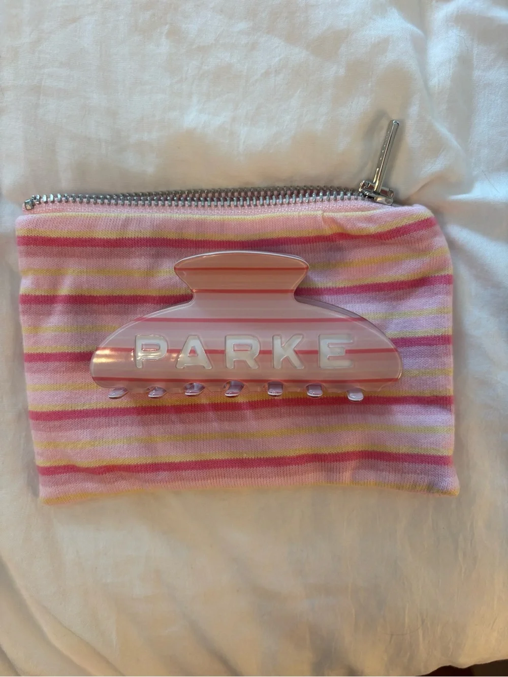 Parker Pink Striped Hair Claw Clip